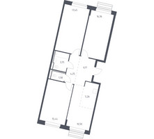 Планировка трехкомнатной(квартира) площадью 79.8 квадратных метров в “ЖК Рублевский Квартал”