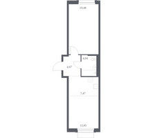 Планировка однокомнатной(квартира) площадью 48.31 квадратных метров в “ЖК Новое Внуково”