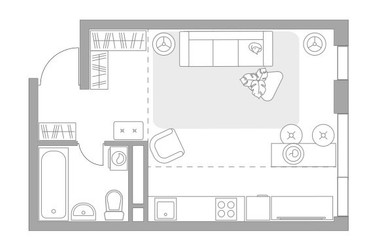 Планировка студии(квартира) площадью 30.86 квадратных метров в ЖК “ЖК Нижегородская от Гранель”