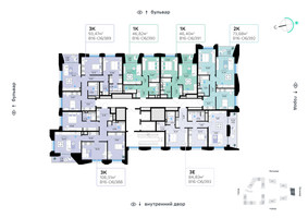Планировка двухкомнатной(квартира) площадью 73.68 квадратных метров в “СберСити в Рублево-Архангельском”