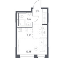 Планировка студии(квартира) площадью 22.29 квадратных метров в “ЖК Богдановский Лес”