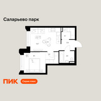Планировка однокомнатной(квартира) площадью 36.4 квадратных метров в “ЖК Саларьево парк”