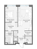 Планировка 4+ комнатной(квартира) площадью 79.4 квадратных метров в “Дом Палашевский 11”