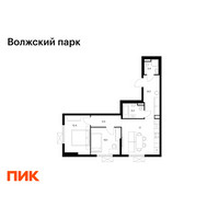 Планировка двухкомнатной(квартира) площадью 58.8 квадратных метров в “ЖК Волжский Парк”