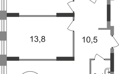 Планировка двухкомнатной(квартира) площадью 63.7 квадратных метров в ЖК “ЖК Переделкино Ближнее”