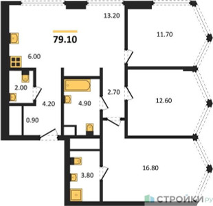 Планировка квартиры, ID 529857