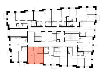 Планировка однокомнатной(квартира) площадью 38.4 квадратных метров в ЖК “ЖК Онежский вал”