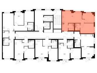 Планировка двухкомнатной(квартира) площадью 52.1 квадратных метров в ЖК “ЖК Онежский вал”