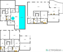 Планировка 4+ комнатной(квартира) площадью 468.5 квадратных метров в “ЖК Обыденский №1”