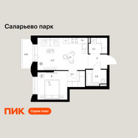 Планировка однокомнатной(квартира) площадью 40.3 квадратных метров в “ЖК Саларьево парк”