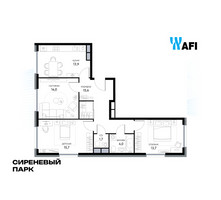 Планировка трехкомнатной(квартира) площадью 78.6 квадратных метров в “ЖК Сиреневый парк”