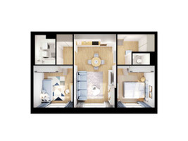 Планировка двухкомнатной(квартира) площадью 58.3 квадратных метров в “ЖК Руставели 14”