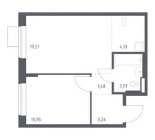 Планировка однокомнатной(квартира) площадью 40.8 квадратных метров в “ЖК Подольские кварталы”