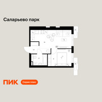 Планировка однокомнатной(квартира) площадью 32.4 квадратных метров в “ЖК Саларьево парк”