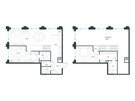 Планировка трехкомнатной(квартира) площадью 76.4 квадратных метров в “ЖК Level Бауманская”