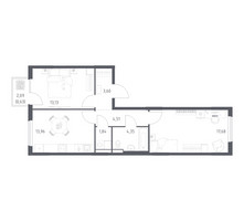 Планировка двухкомнатной(квартира) площадью 59.7 квадратных метров в “ЖК Горки Парк”