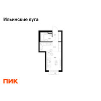 Планировка студии(квартира) площадью 23.16 квадратных метров в “ЖК Ильинские луга”