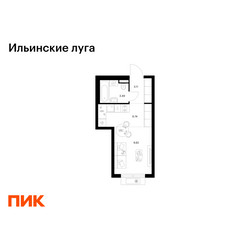 Планировка студии(квартира) площадью 23.16 квадратных метров в ЖК “ЖК Ильинские луга”