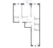 Планировка трехкомнатной(квартира) площадью 79.1 квадратных метров в “ЖК Молжаниново”
