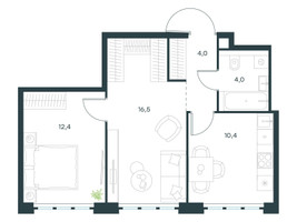 Планировка двухкомнатной(квартира) площадью 47.3 квадратных метров в “ЖК Левел Южнопортовая”