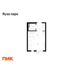 Планировка студии(квартира) площадью 23.7 квадратных метров в ЖК “ЖК Яуза Парк (Мытищи)”