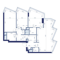 Планировка трехкомнатной(квартира) площадью 105.2 квадратных метров в ЖК “ЖК ХАЙДАУТ”
