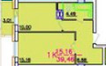 Планировка однокомнатной(квартира) площадью 39.46 квадратных метров в “ЖК Центральный (Звенигород)”