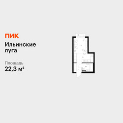 Планировка студии(квартира) площадью 22.3 квадратных метров в ЖК “ЖК Ильинские луга”