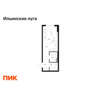 Планировка студии(квартира) площадью 28.78 квадратных метров в “ЖК Ильинские луга”