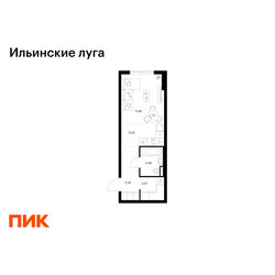 Планировка студии(квартира) площадью 28.78 квадратных метров в ЖК “ЖК Ильинские луга”