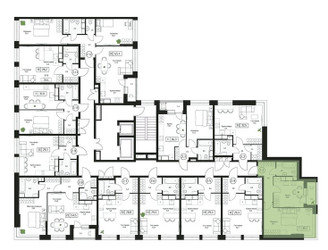 Планировка однокомнатной(квартира) площадью 41 квадратных метров в ЖК “ЖК Пушкино Град”