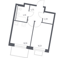 Планировка однокомнатной(квартира) площадью 32.25 квадратных метров в “ЖК Квартал Западный”
