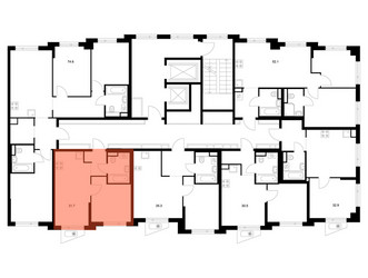 Планировка однокомнатной(квартира) площадью 31.7 квадратных метров в ЖК “ЖК Онежский вал”