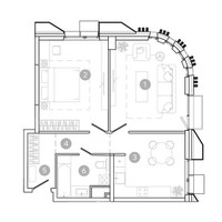 Планировка двухкомнатной(квартира) площадью 61 квадратных метров в “ЖК УНО Соколиная гора”