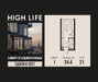 Планировка однокомнатной(квартира) площадью 24.4 квадратных метров в “ЖК High Life (Хай Лайф)”