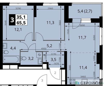 Планировка квартиры, ID 346825