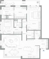 Планировка двухкомнатной(квартира) площадью 146.9 квадратных метров в “ЖК Николь”