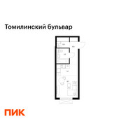Планировка студии(квартира) площадью 25.4 квадратных метров в “ЖК Томилинский бульвар”