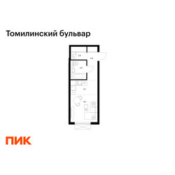 Планировка студии(квартира) площадью 25.4 квадратных метров в ЖК “ЖК Томилинский бульвар”