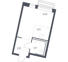 Планировка студии(квартира) площадью 22.1 квадратных метров в “ЖК Рублевский Квартал”