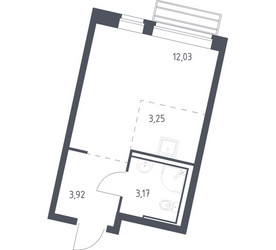 Планировка студии(квартира) площадью 22.1 квадратных метров в ЖК “ЖК Рублевский Квартал”