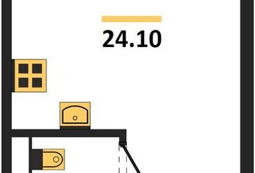 Планировка студии(квартира) площадью 24.1 квадратных метров в ЖК “ЖК Обручева 30”