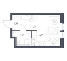 Планировка студии(квартира) площадью 22.21 квадратных метров в “ЖК Большое Путилково”