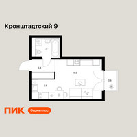 Планировка студии(квартира) площадью 29.1 квадратных метров в “ЖК Кронштадтский 9”