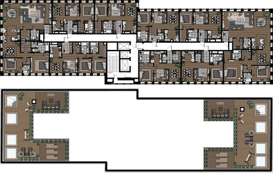 Планировка студии(квартира) площадью 18.2 квадратных метров в ЖК “ЖК Зорге 9”