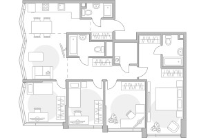 Планировка 4+ комнатной(квартира) площадью 110.69 квадратных метров в “ЖК MYPRIORITY Mnevniki (Май Приорити Мневники)”