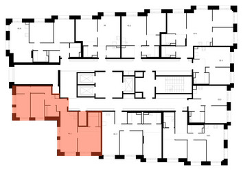 Планировка трехкомнатной(квартира) площадью 67.6 квадратных метров в ЖК “ЖК Онежский вал”