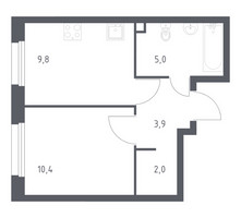 Планировка однокомнатной(квартира) площадью 31.3 квадратных метров в “ЖК ЭкоБунино (Южное Бунино)”