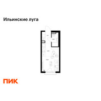 Планировка студии(квартира) площадью 20.68 квадратных метров в “ЖК Ильинские луга”