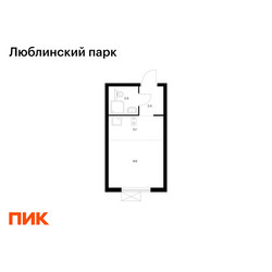 Планировка студии(квартира) площадью 19.6 квадратных метров в ЖК “ЖК Люблинский парк”